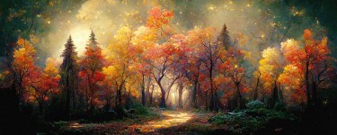 Fotobehang prachtig kleurrijk geverfd bos_AS525068698